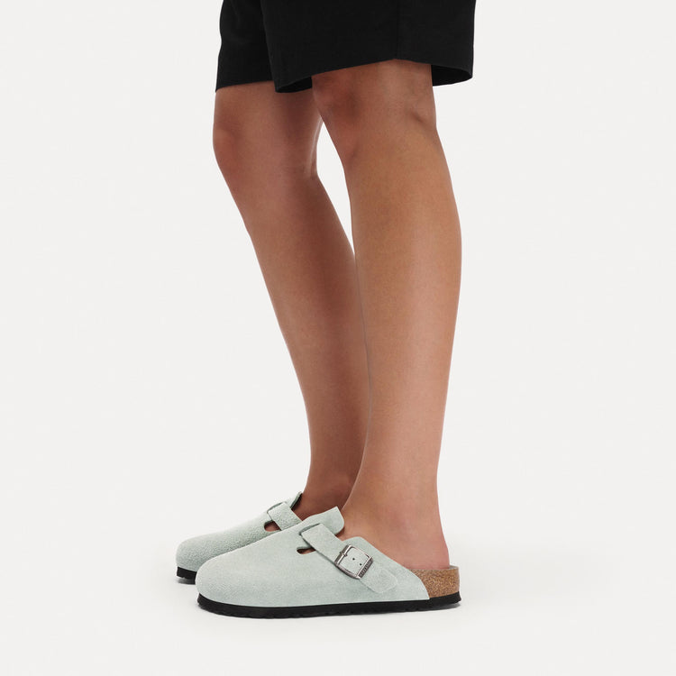 Boston SFB Pure Sage Tonal Footbed Suede Leather