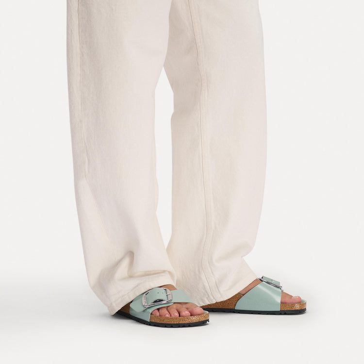 Madrid Big Buckle High Shine Pure Sage Natural Leather Patent