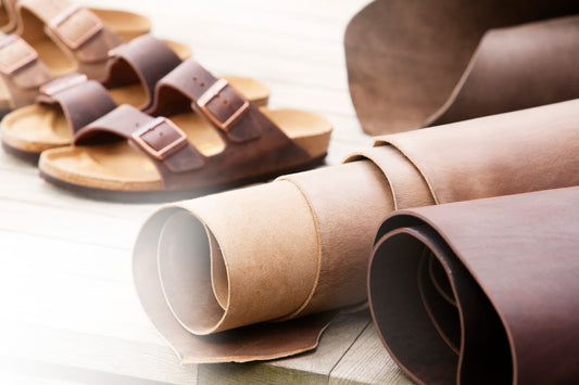 Birkenstock manufacturing materials and sandals