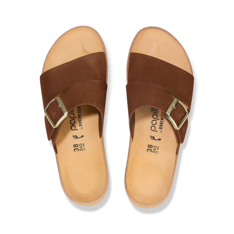 Birkenstock Almina Dark Tea Nubuck Leather top view