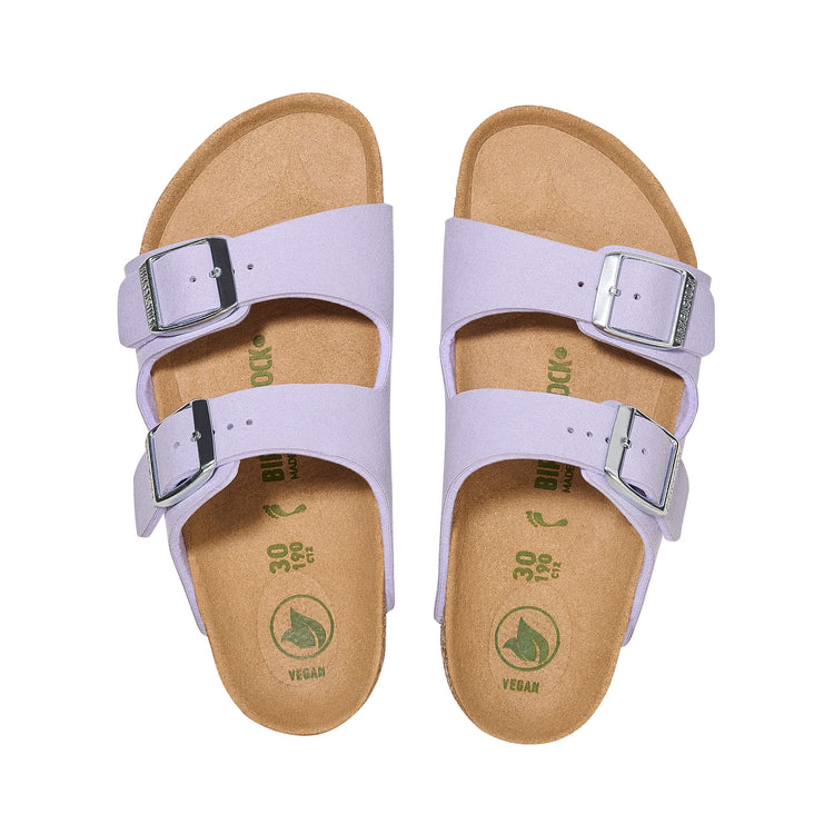 Birkenstock Arizona Kids Synthetic Soft Birki Vegan Purple Fog top view
