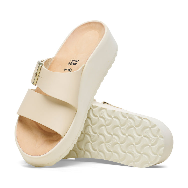 Birkenstock Almina Exquisite Platform Wedge Ecru Smooth Leather sole view