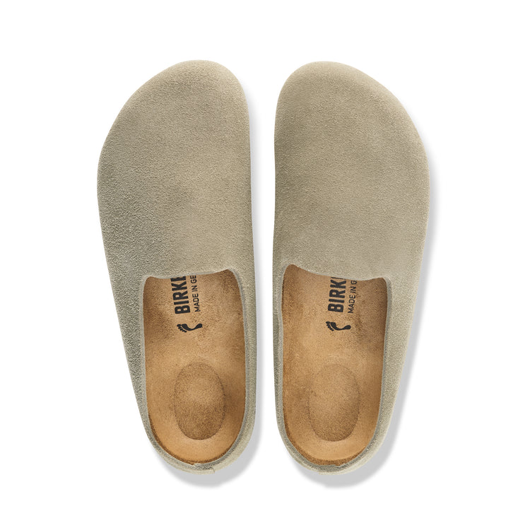 Birkenstock Australia Amsterdam Wrapped Taupe Suede Leather Top View