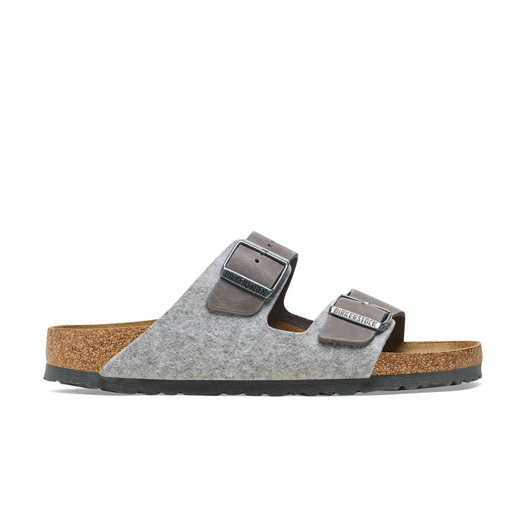 Birkenstock Arizona Authentic Felt Light Grey Oiled Leather/Felt side view