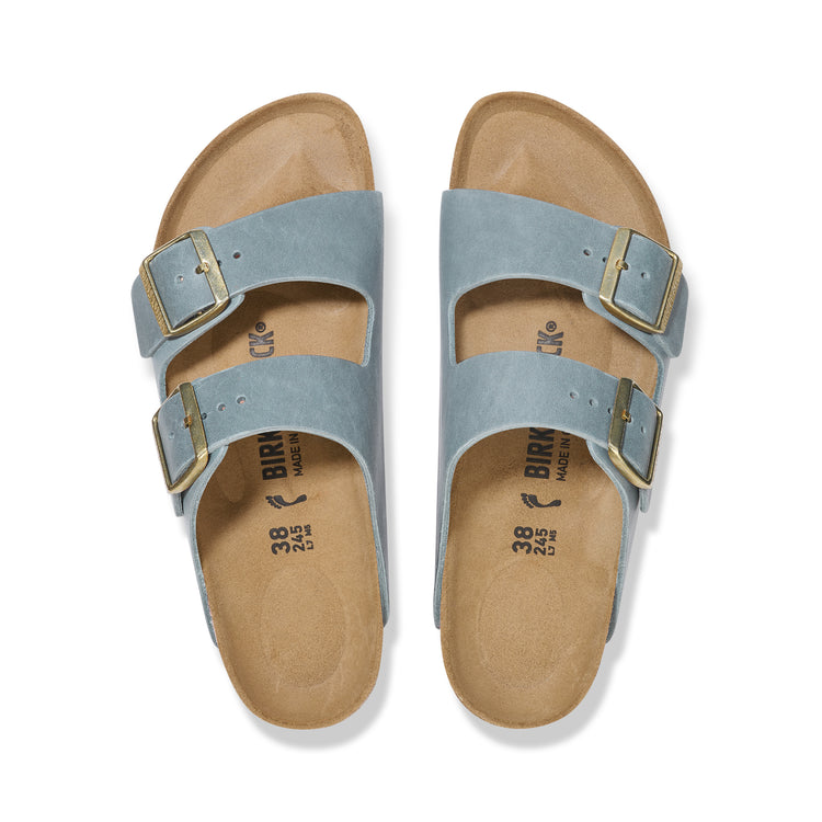 Birkenstock Arizona Basalt Grey Oiled Leather top view