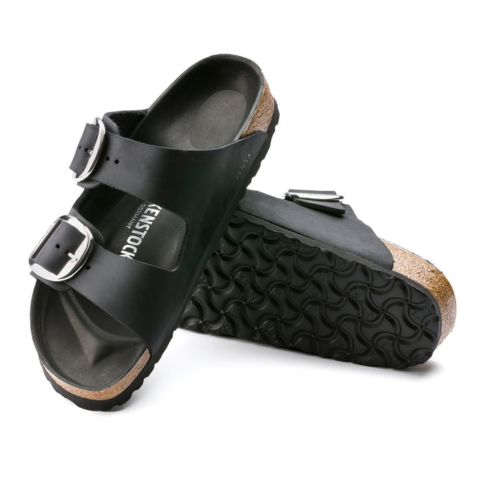 Birkenstock Arizona Big Buckle Black Oiled Leather sole view