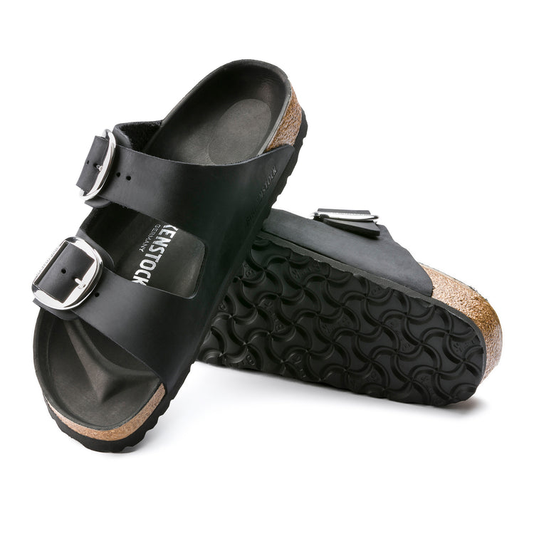 Birkenstock Arizona Big Buckle Black Oiled Leather sole view