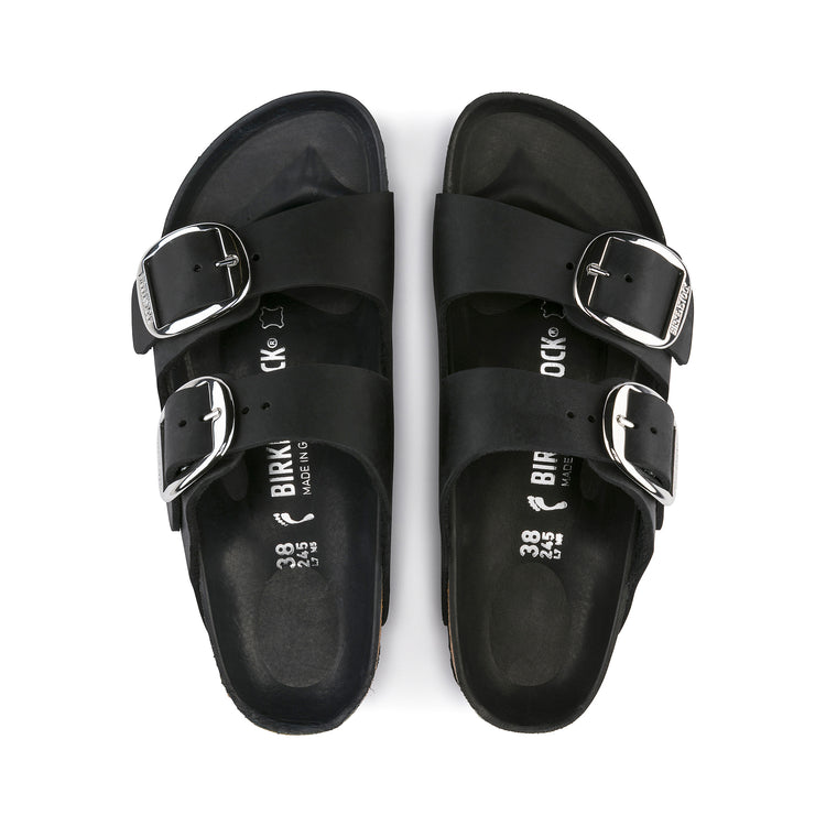 Birkenstock Arizona Big Buckle Black Oiled Leather top view