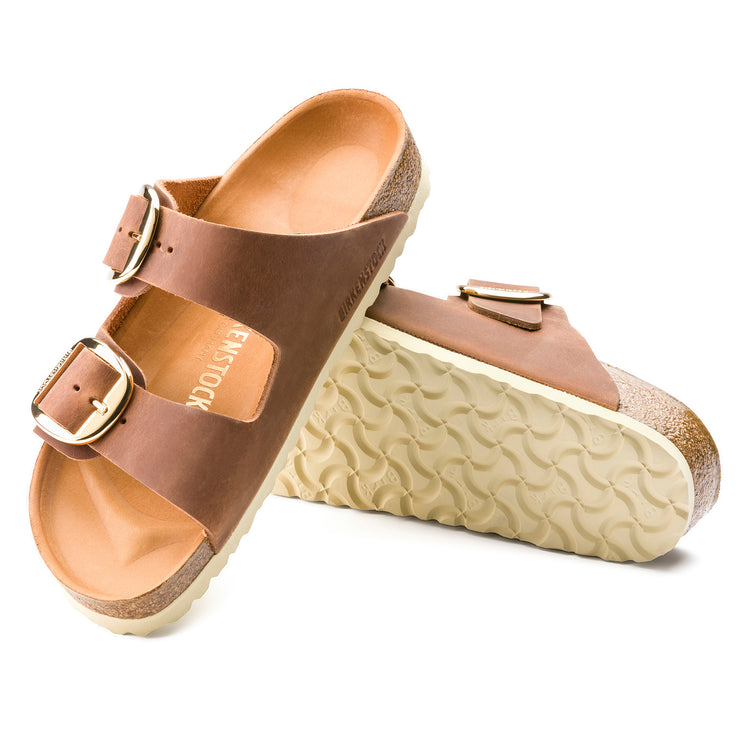 Birkenstock Arizona Big Buckle Cognac Oiled Leather sole view