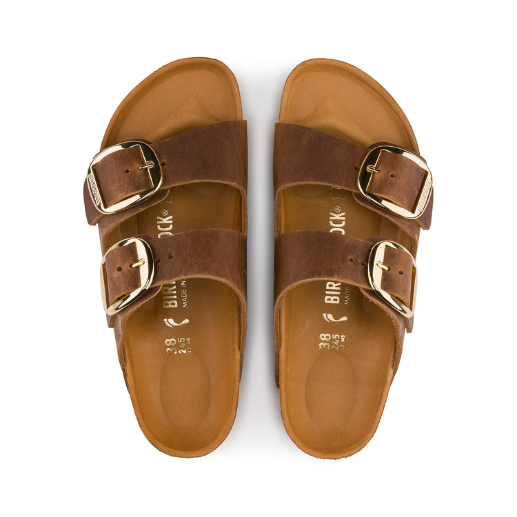 Birkenstock Arizona Big Buckle Cognac Oiled Leather top view