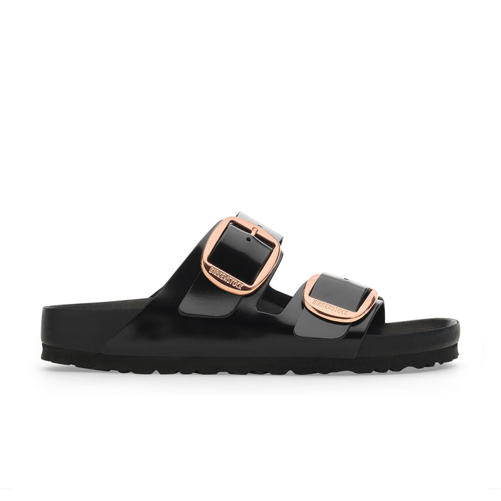 Birkenstock Arizona Big Buckle Exquisite High Shine Black Natural Leather Patent side view