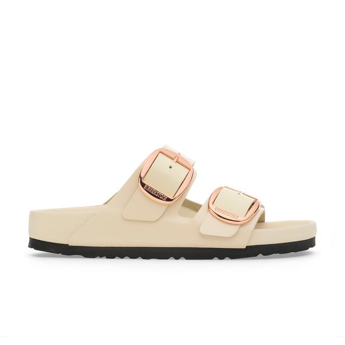 Birkenstock Arizona Big Buckle Exquisite High Shine Ecru Natural Leather Patent side view