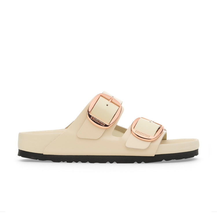 Birkenstock Arizona Big Buckle Exquisite High Shine Ecru Natural Leather Patent side view
