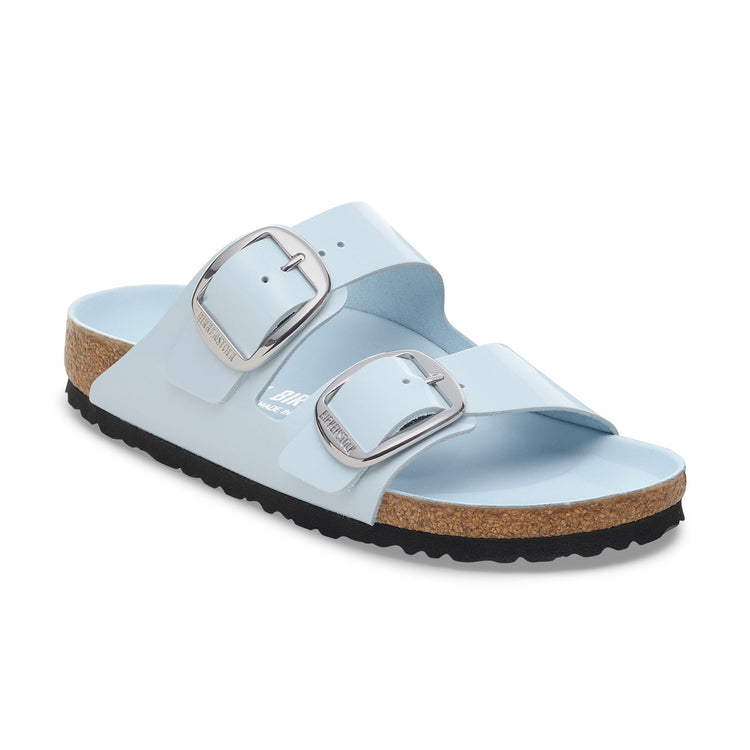 Birkenstock Arizona Big Buckle High Shine Baby Blue Natural Leather Patent