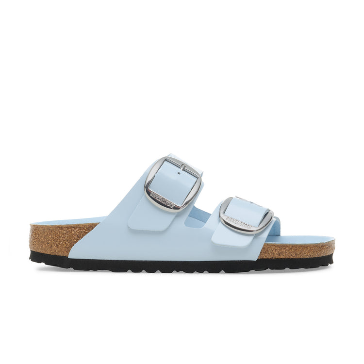 Birkenstock Arizona Big Buckle High Shine Baby Blue Natural Leather Patent side view