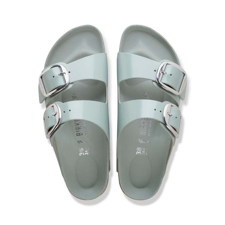 Birkenstock Australia Arizona Big Buckle High Shine Pure Sage Natural Leather Patent top view