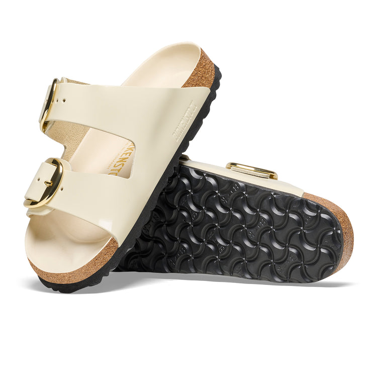 Birkenstock Arizona Big Buckle Natural Patent Leather High Shine Ecru sole view