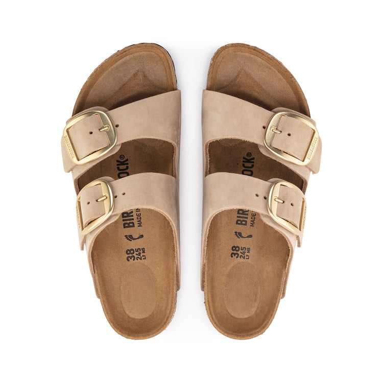 Birkenstock Arizona Big Buckle Sandcastle Nubuck Leather top view