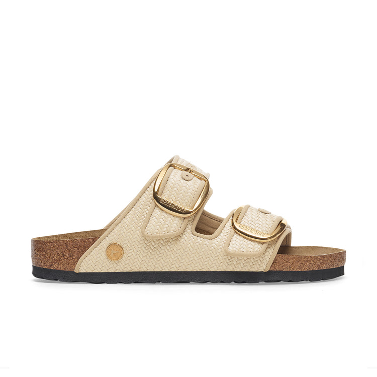 Birkenstock Arizona Big Buckle Raffia Natural Textile side view