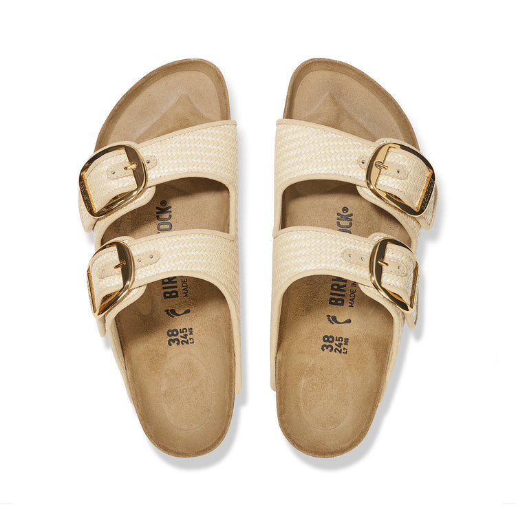 Birkenstock Arizona Big Buckle Raffia Natural Textile top view