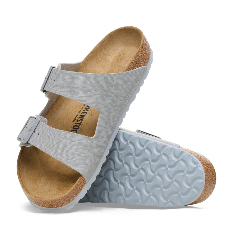 Birkenstock Arizona Saffiano Stone Coin Birko-Flor sole view