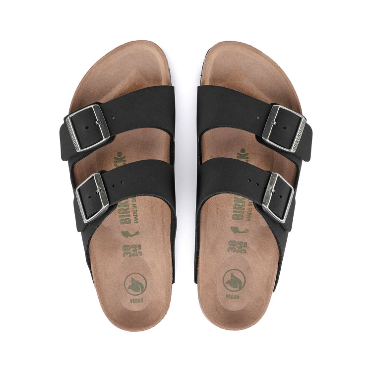 Birkenstock Arizona Vegan Birkibuc Microfibre Black top view