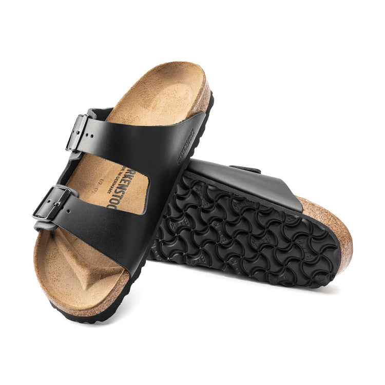 Birkenstock Arizona Black Smooth Leather sole view