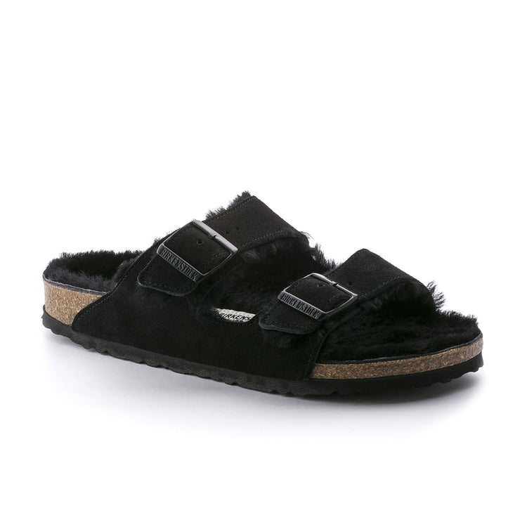 Birkenstock Arizona Shearling Black Suede Leather/Shearling