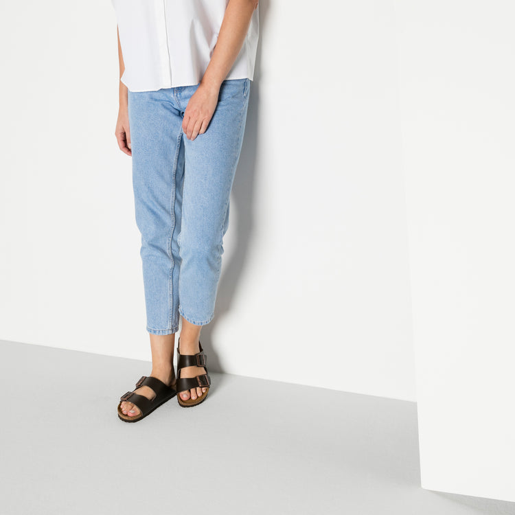 Birkenstock Arizona Brown Smooth Leather on female model