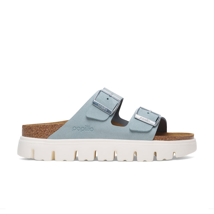 Birkenstock Arizona Chunky Baby Blue Suede Leather side view
