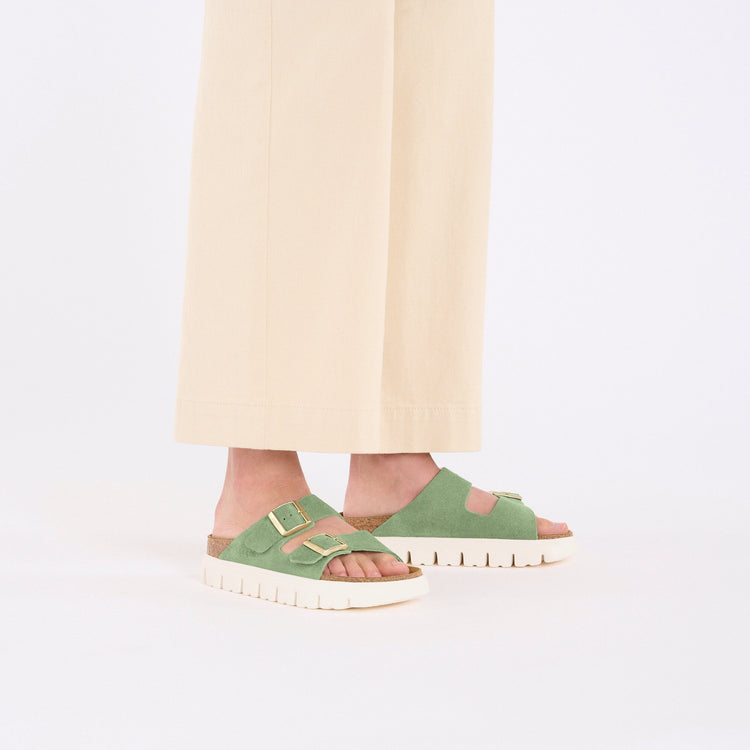 Arizona Chunky Green Tea Suede Leather