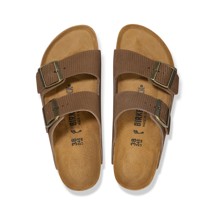 Arizona Corduroy Dark Tea Embossed Suede Leather top view