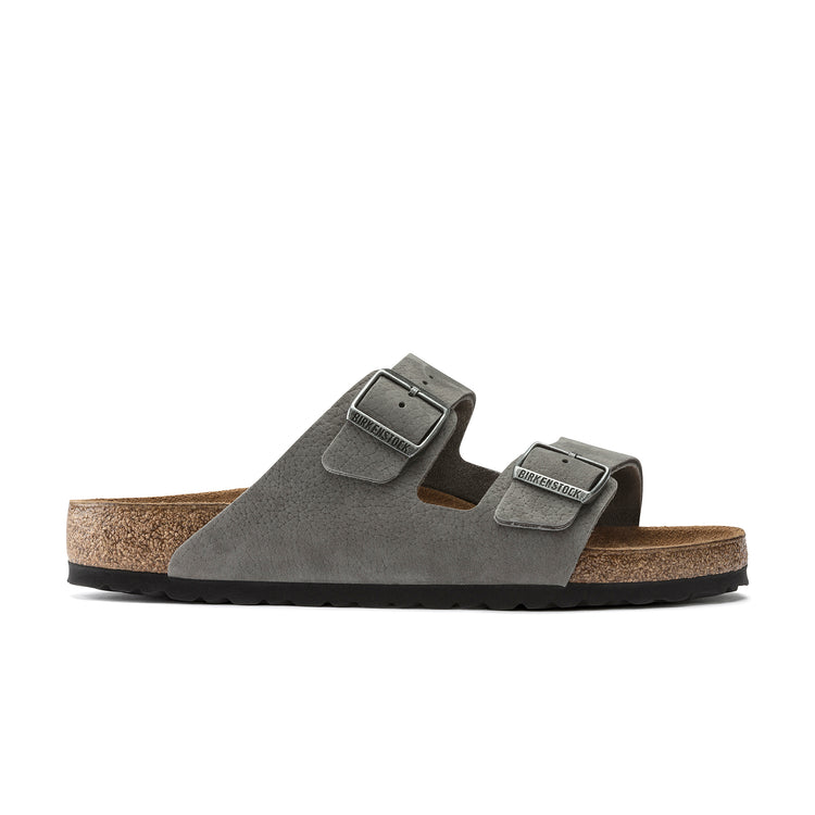 Birkenstock Arizona Desert Buck Whale Grey Nubuck Leather side view