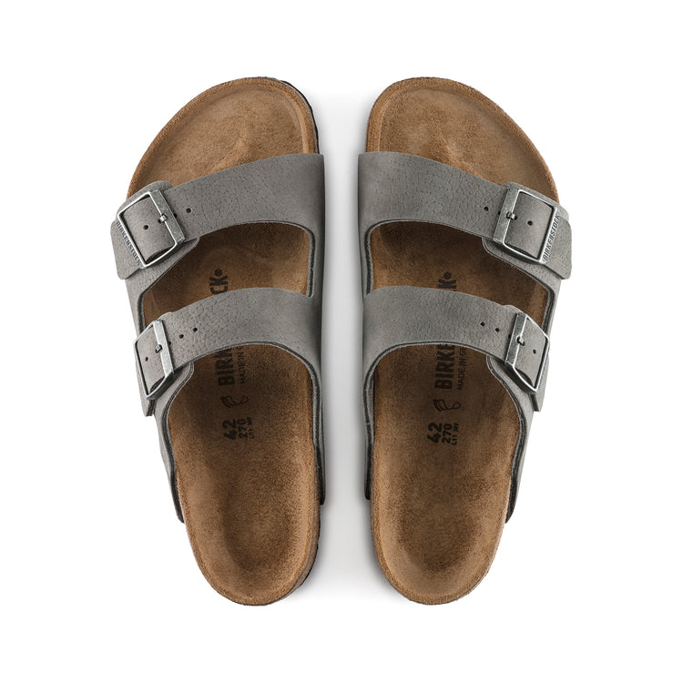Birkenstock Arizona Desert Buck Whale Grey Nubuck Leather top view