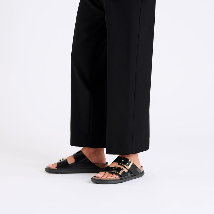 Arizona Droplet Buckle High Shine Black Natural Leather Patent