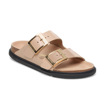 Birkenstock Arizona Droplet Buckle High Shine New Beige Natural Leather Patent