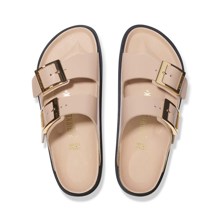 Arizona Droplet Buckle High Shine New Beige Natural Leather Patent
