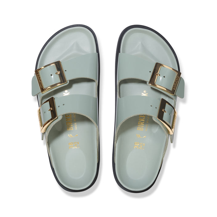 Arizona Droplet Buckle High Shine Pure Sage Natural Leather Patent top view