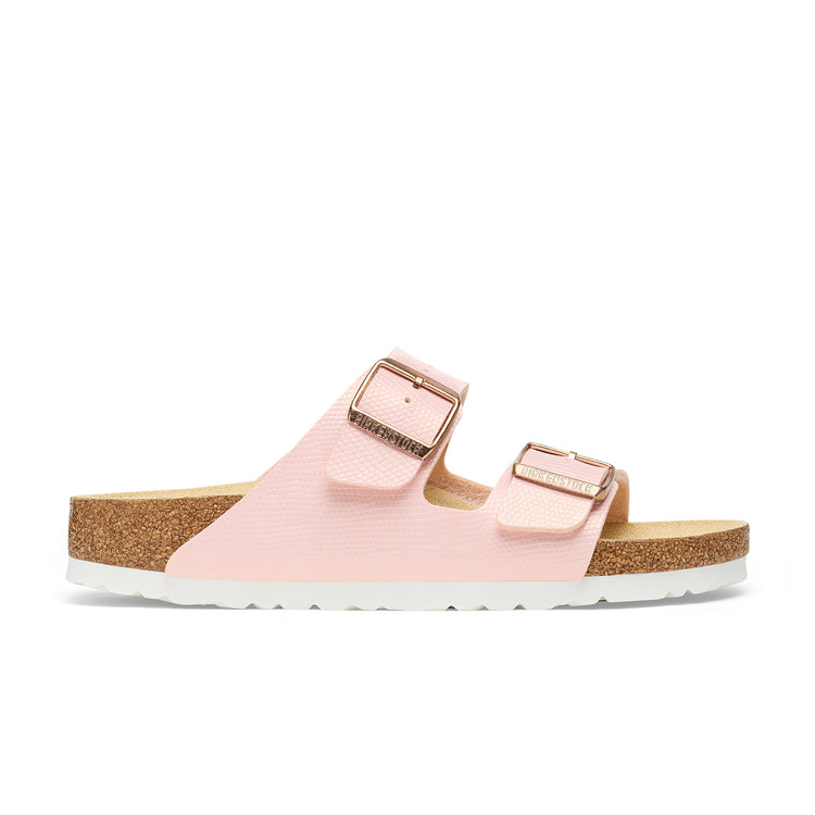 Birkenstock Arizona Shiny Light Rose Embossed Birko-Flor side view