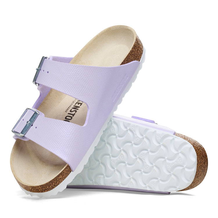 Birkenstock Arizona Embossed Birko-Flor Shiny Embossed Purple Fog sole view