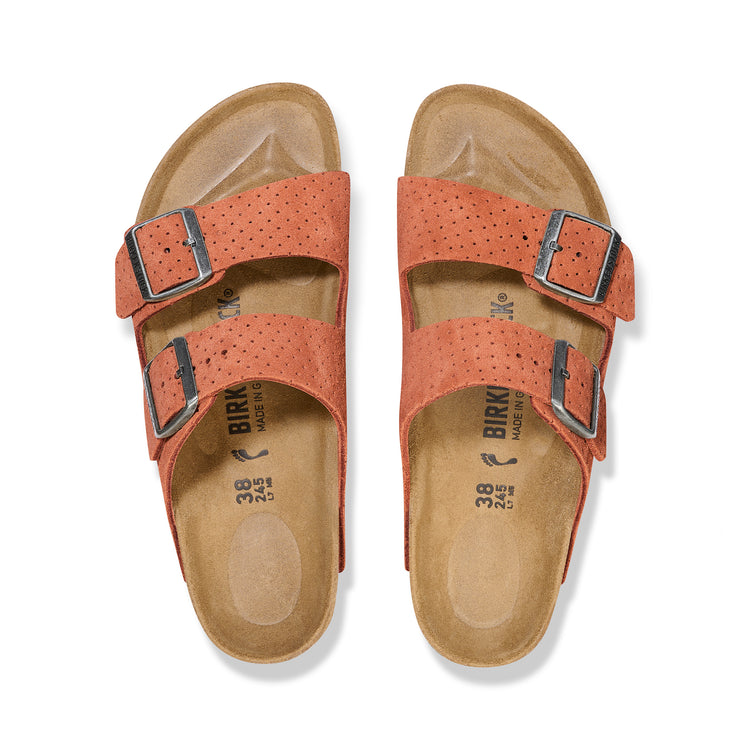 Arizona Burnt Orange Embossed Suede Leather top view