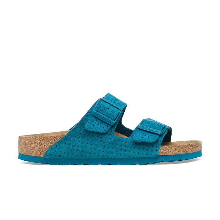 Birkenstock Arizona Embossed Suede Leather Deep Turquoise side view