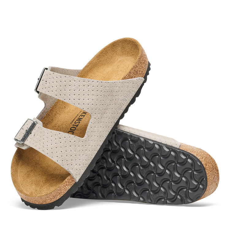 Birkenstock Arizona Embossed Suede Leather Stone Coin sole view