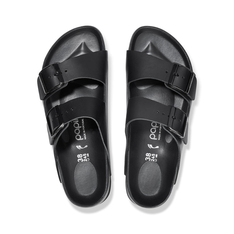 Birkenstock Arizona Exquisite Flex Platform Black Smooth Leather top view