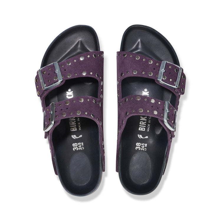 Arizona Exquisite Rivets Acai Suede Leather top view