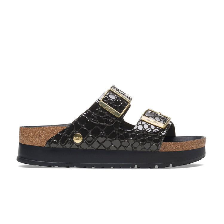 Arizona Flex Platform Shiny Croc Black Embossed Patent Leather side view