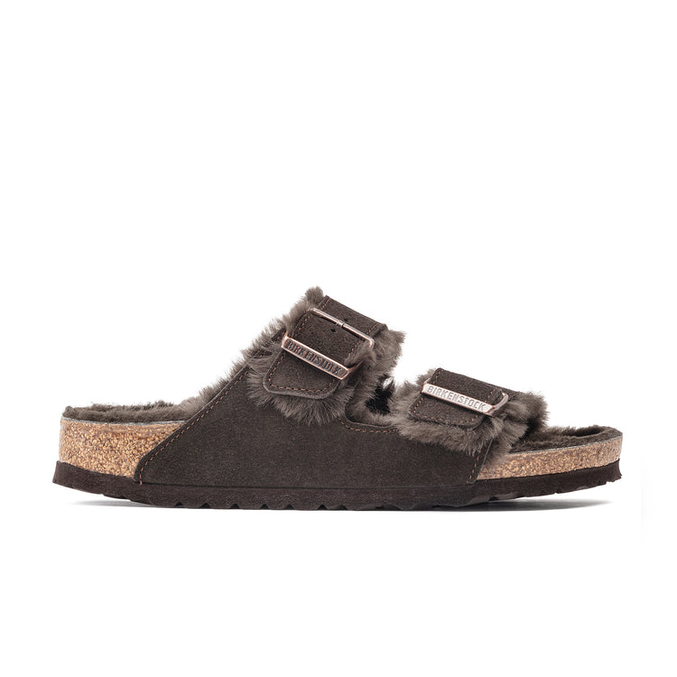 Birkenstock Arizona Fur Suede/Shearling Mocca side view