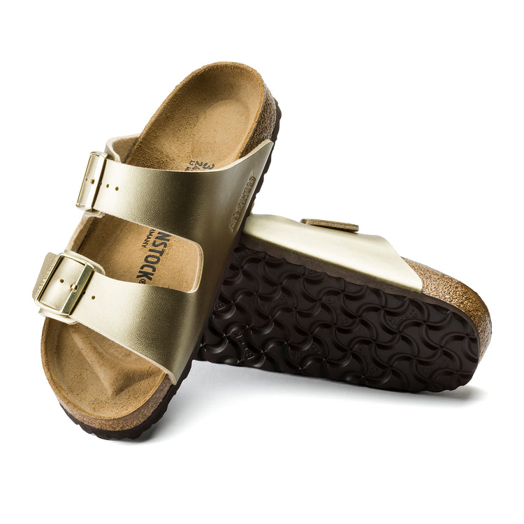 Birkenstock Arizona Birko-Flor gold sole view