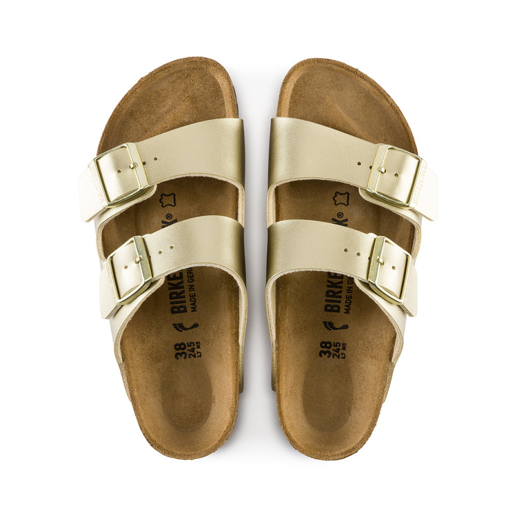 Birkenstock Arizona Birko-Flor gold top view