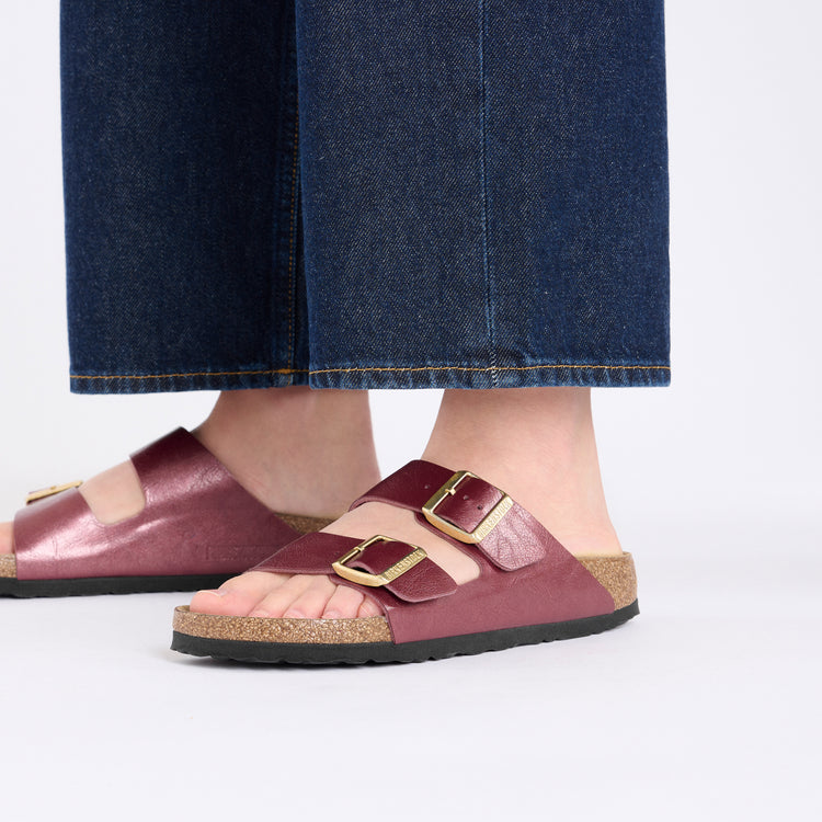 Birkenstock Arizona Graceful Berry Crush Birko Flor on model 2